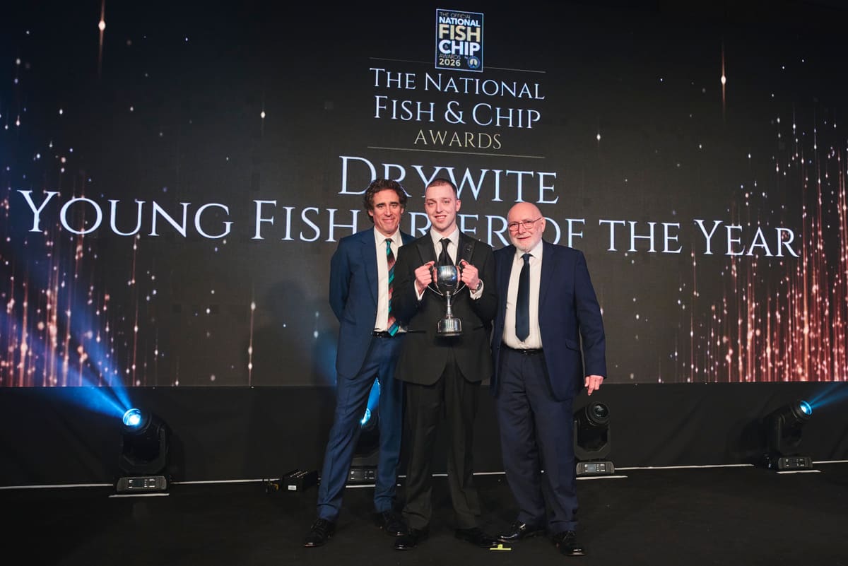 James Ellams of Fish & Chips at Weston Grove at the 2026 National Fish and Chip Awards